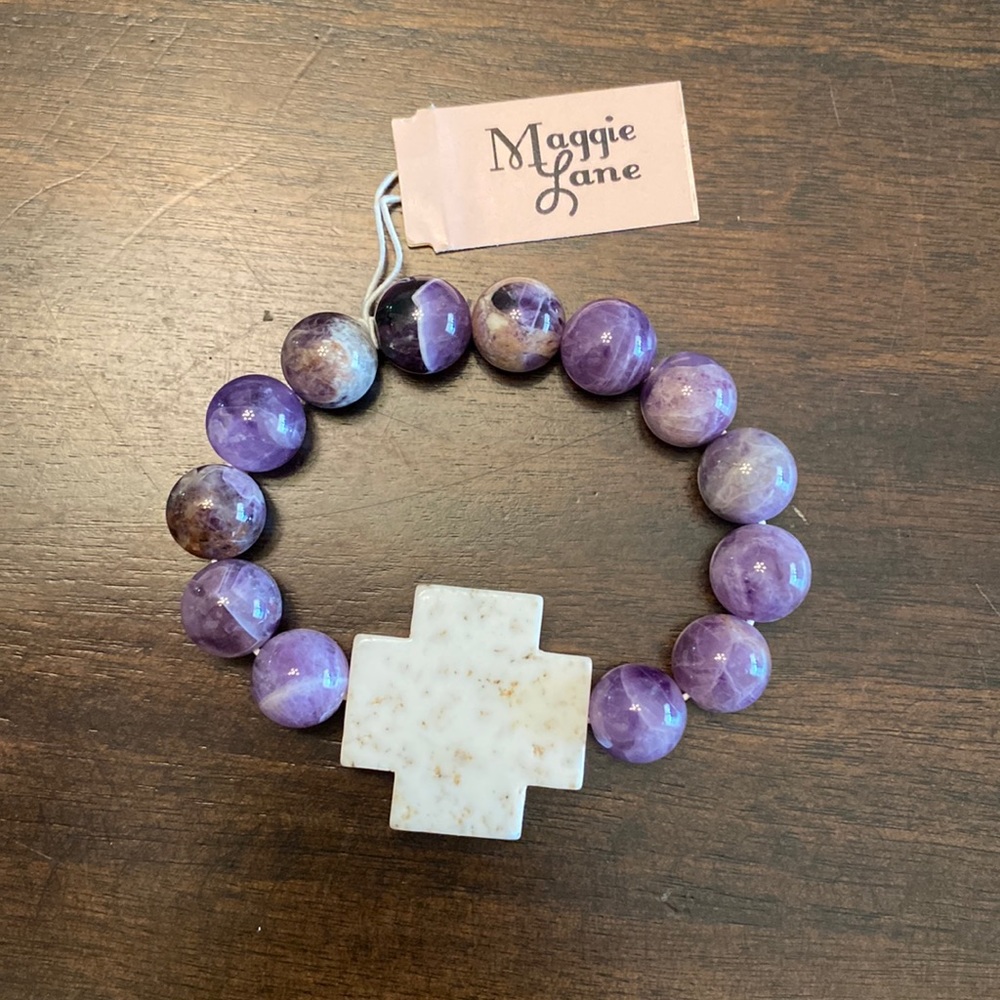 Purple beaded Maggie Lane bracelet